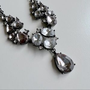 Grey Crystal Statement Necklace